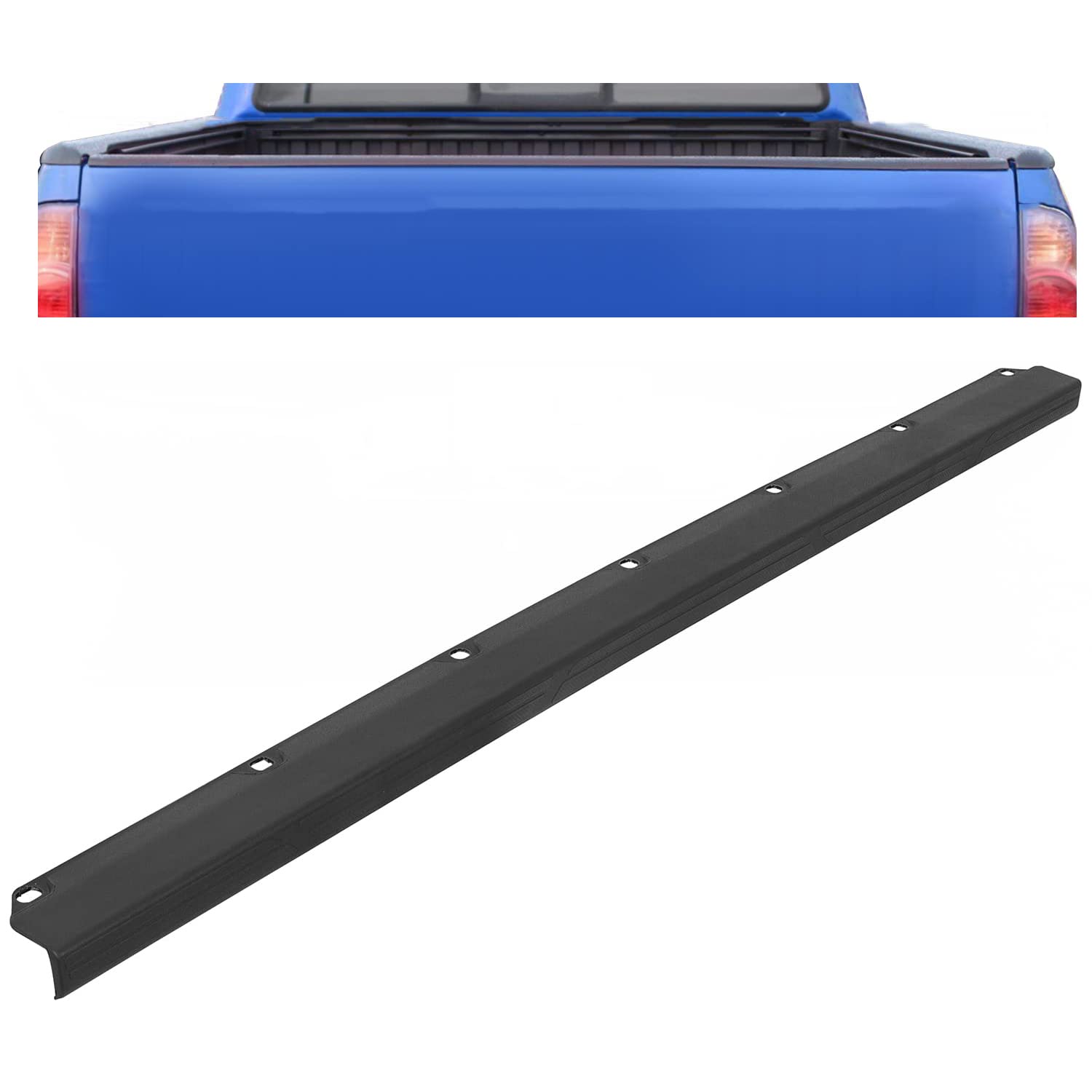 ECOTRIC Tailgate Molding Cap Cover Compatible with Toyota Tacoma 2005-2015 Replacement for 65717-04020 TO1904100 Protector Spoil