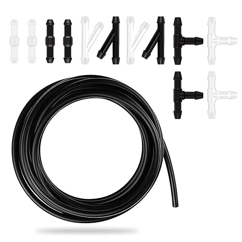 Windshield Washer Hose Repair Kit Include 4M/13Ft Automotive Replacement Windshield Washer Hoses+12 Pcs Hose Connectors,Compatible With Most Cars Suvs Trucks Washer Fluid Tank&Washer Nozzles