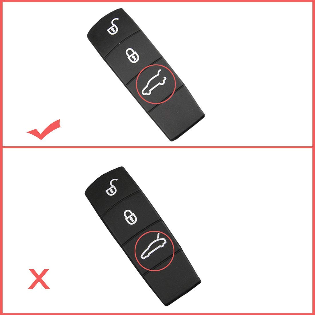 Remote Key Button Cover Compatible with Porsche, Jaronx Keyless Entry Key Fob Button Center Rubber Protectors Skin Jacket (Compa