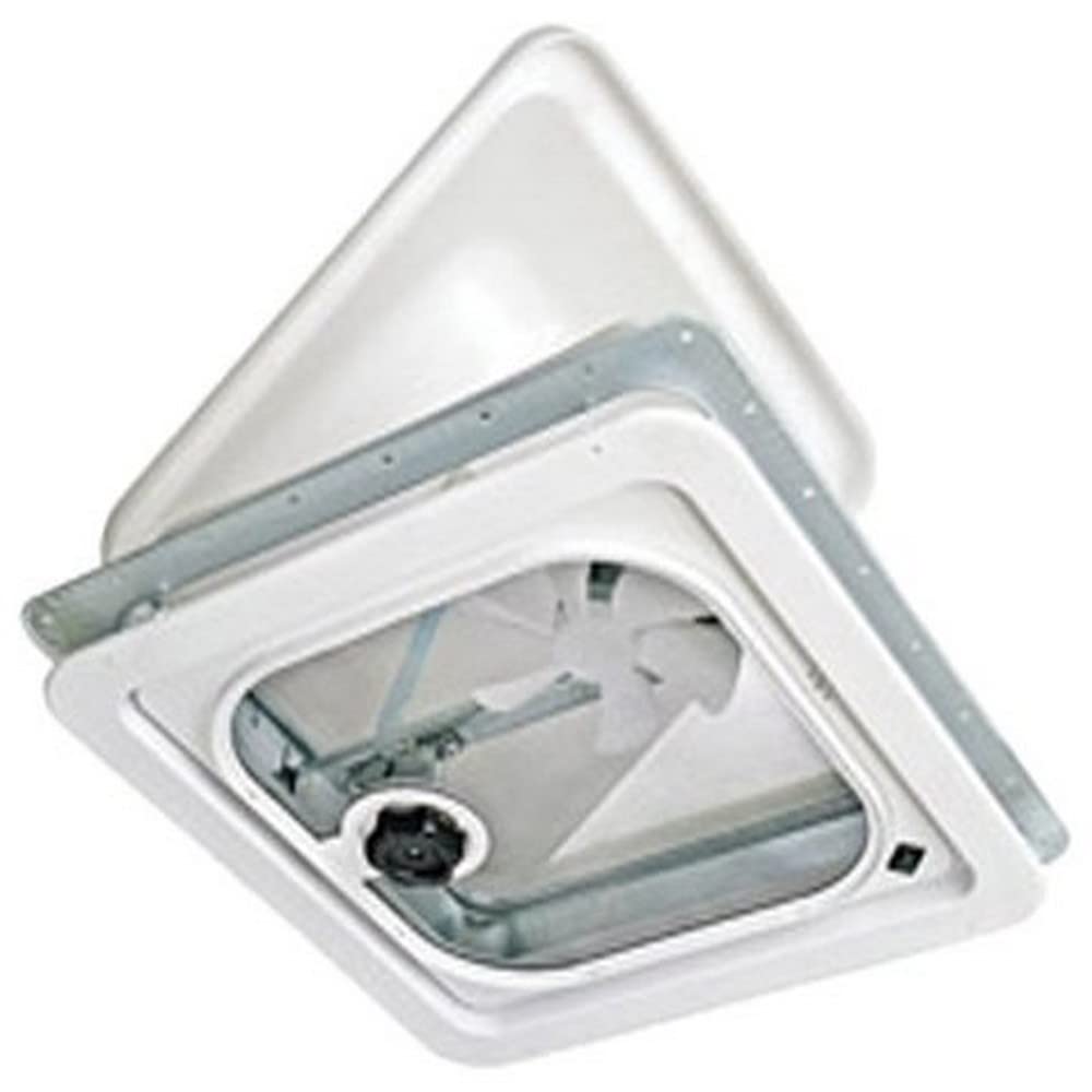 VENTLINE/DEX Ventline V2094-501-00 Birch White 14&quot; 12V Radius Corner Vent with Pop Up Screen
