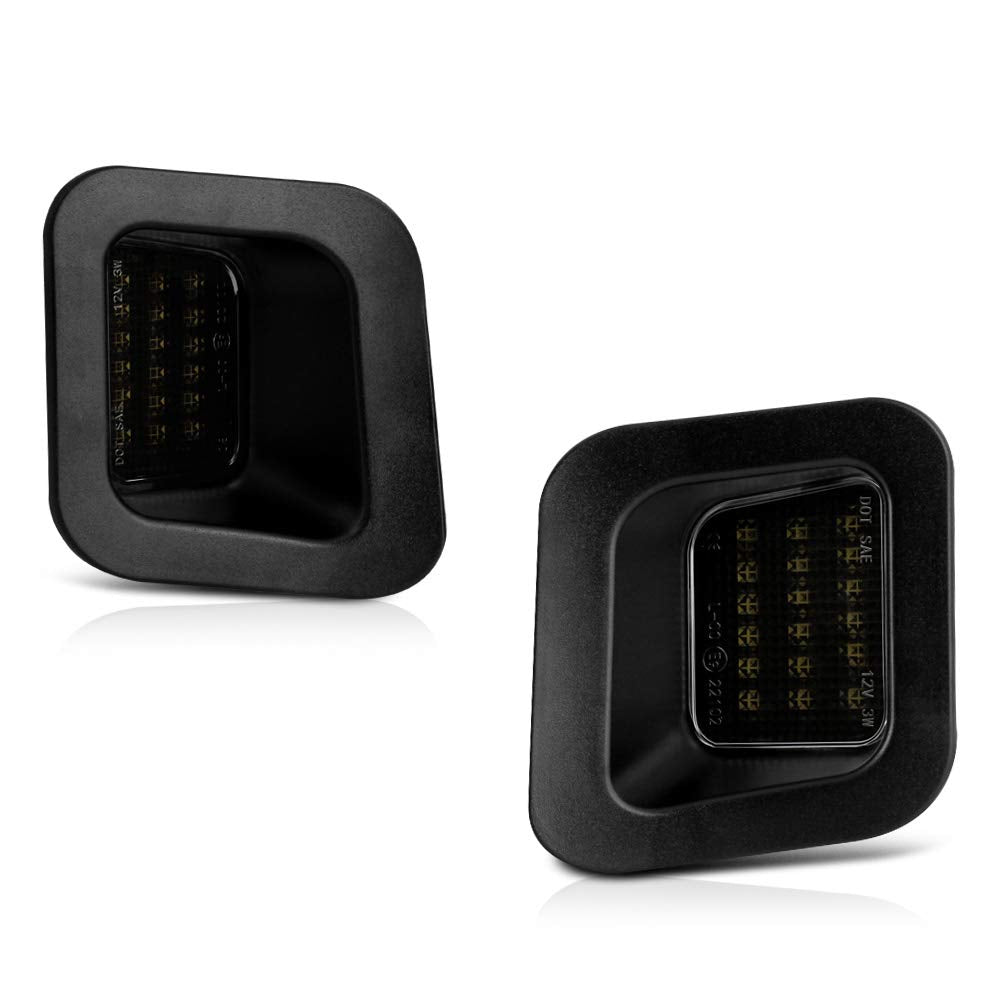 Vipmotoz Full Led Smoke Lens License Plate Light For 2003-2018 Compatible With Dodge Ram 1500 2500 3500 Pickup Truck, 6000K Diam