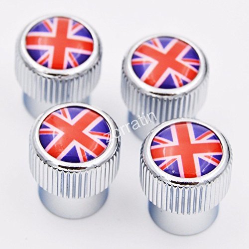 4X Zorratin Chrome Union Jack British Flag Tire Valve Stem Cap Cover For Bmw Mini Cooper R50 R53 R56 R56N F55 F56 R55 R52 R57 R5