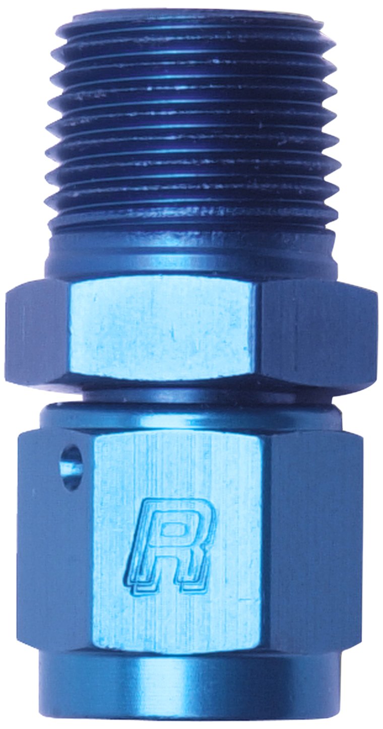 Edelbrock/Russell 614226 Blue Anodized Aluminum Straight Female -6An To Male 3/8 Npt Adapter Fitting
