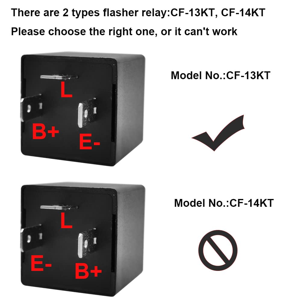 Gebildet 2 Pieces 12V 3 Pin Electronic Led Flasher Relay 0.1W-150W C/M Motorcycle Turn Signal Adjustable Flasher Cf-13Kt, Comes
