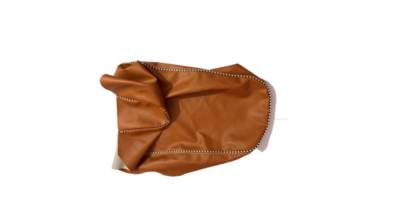 Guance Stapler Fitting PU Leather with Black and White Piping Waterproof Scooty Seat Cover (Tang Orange) for Vespa ZX 125