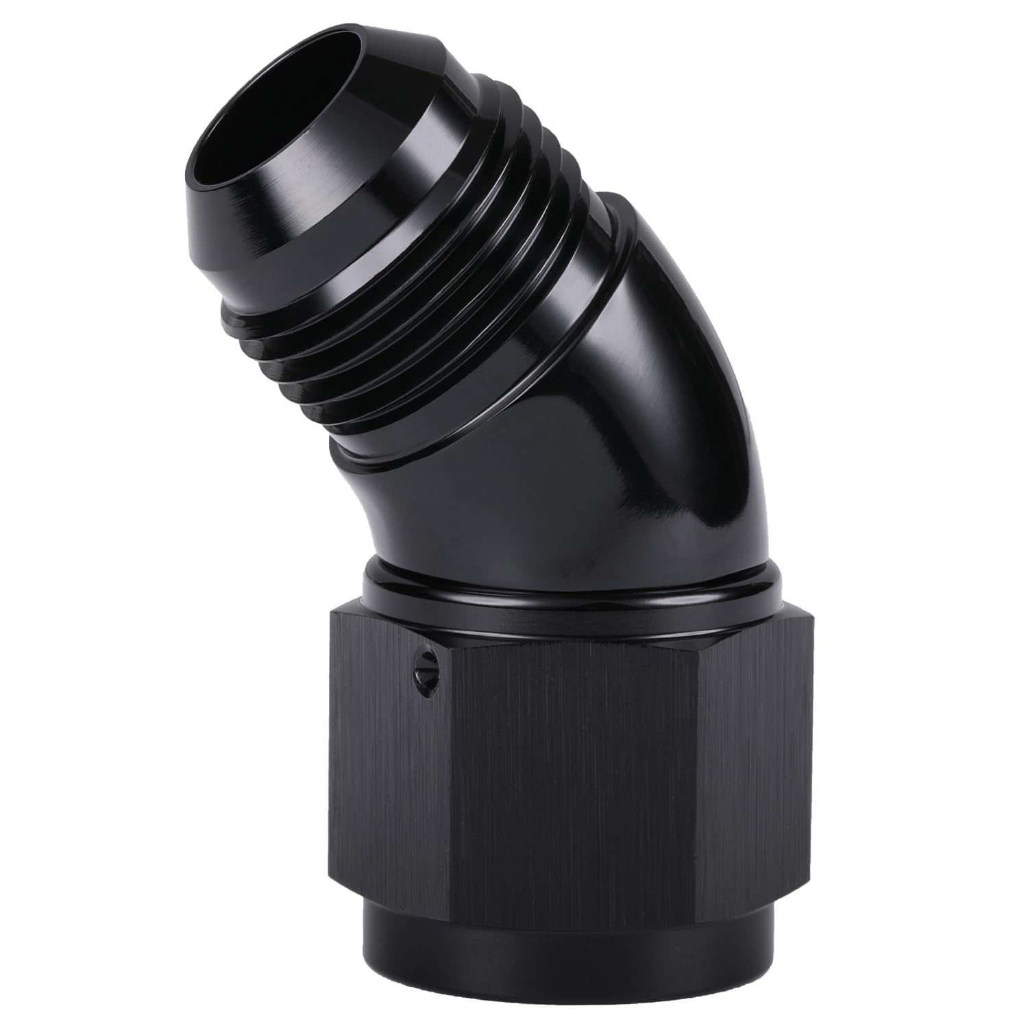 Podavelle 45 Degree 10An Male To 10An Female Swivel Full Flow Fitting Adapter Coupler Aluminum Black