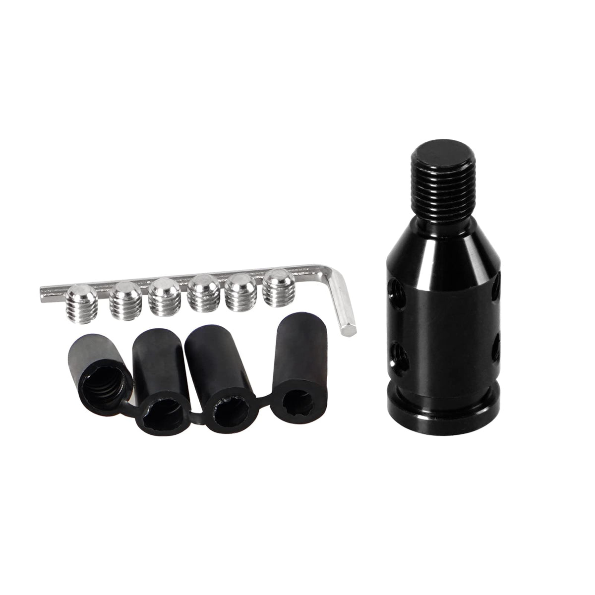 GSTP Universal Gear Shift Knob Adapter Aluminum Alloy Shifter Adapter M12x1.25 Compatible with Non-Threaded Manual Transmission 
