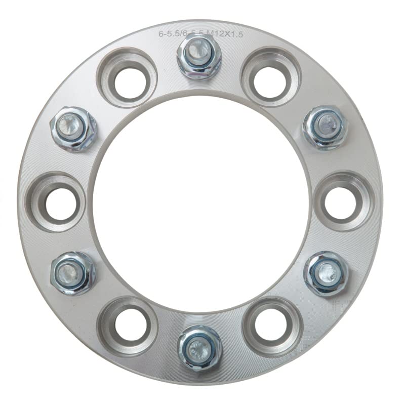 Wheel Spacers 6X5.5 To 6X5.5, 108Mm Center Bore, 12X1.5 Studs, 1.25' Thick, Billet Aluminum Wheel Spacer, Anodized Surface, Rust & Corrosion Resistant, 6X139.7Mm To 6X139.7Mm, 108Mm Cb, Wheels Spacers
