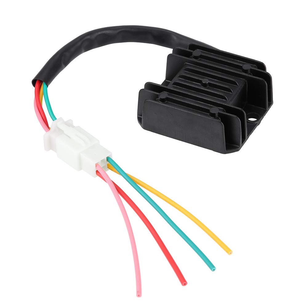 Watris Veiyi Voltage Regulator Rectifier, 4 Wires Voltage Rectifier For Motorcycle Boat Motor Atv Gy6 50 150Cc Scooter
