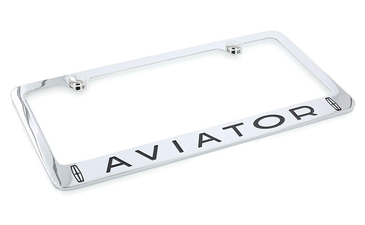 Aviator Wordmark Chrome Plated Metal License Plate Frame Holder 2 Hole