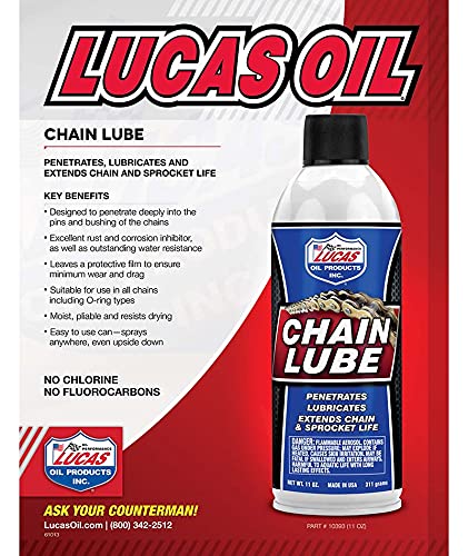 Lucas Oil 10393 Chain Lube Aerosol - 11 Ounce