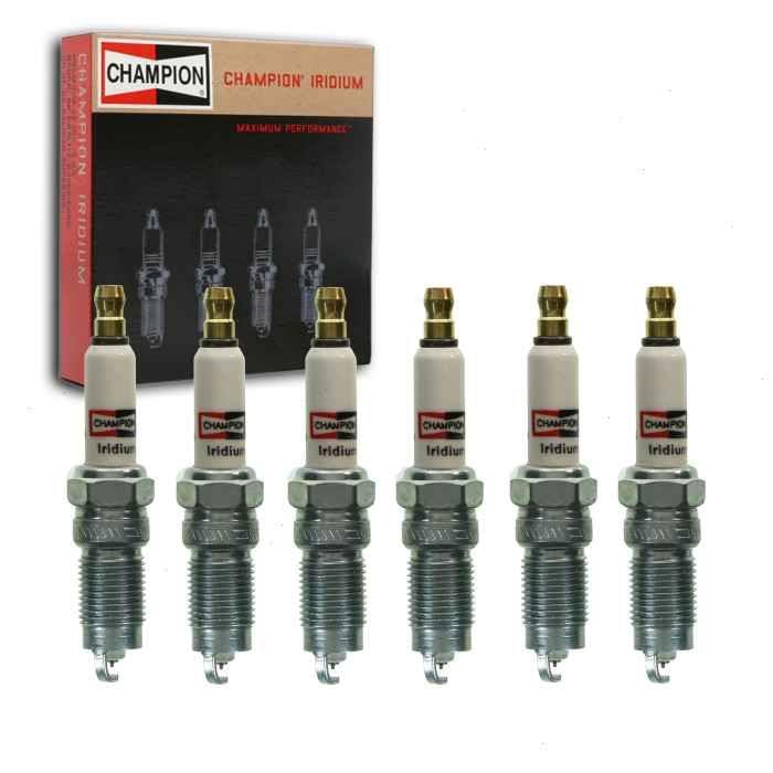 6 pc Champion Iridium Spark Plugs compatible with Ford F-150 4.2L V6 1998-2008