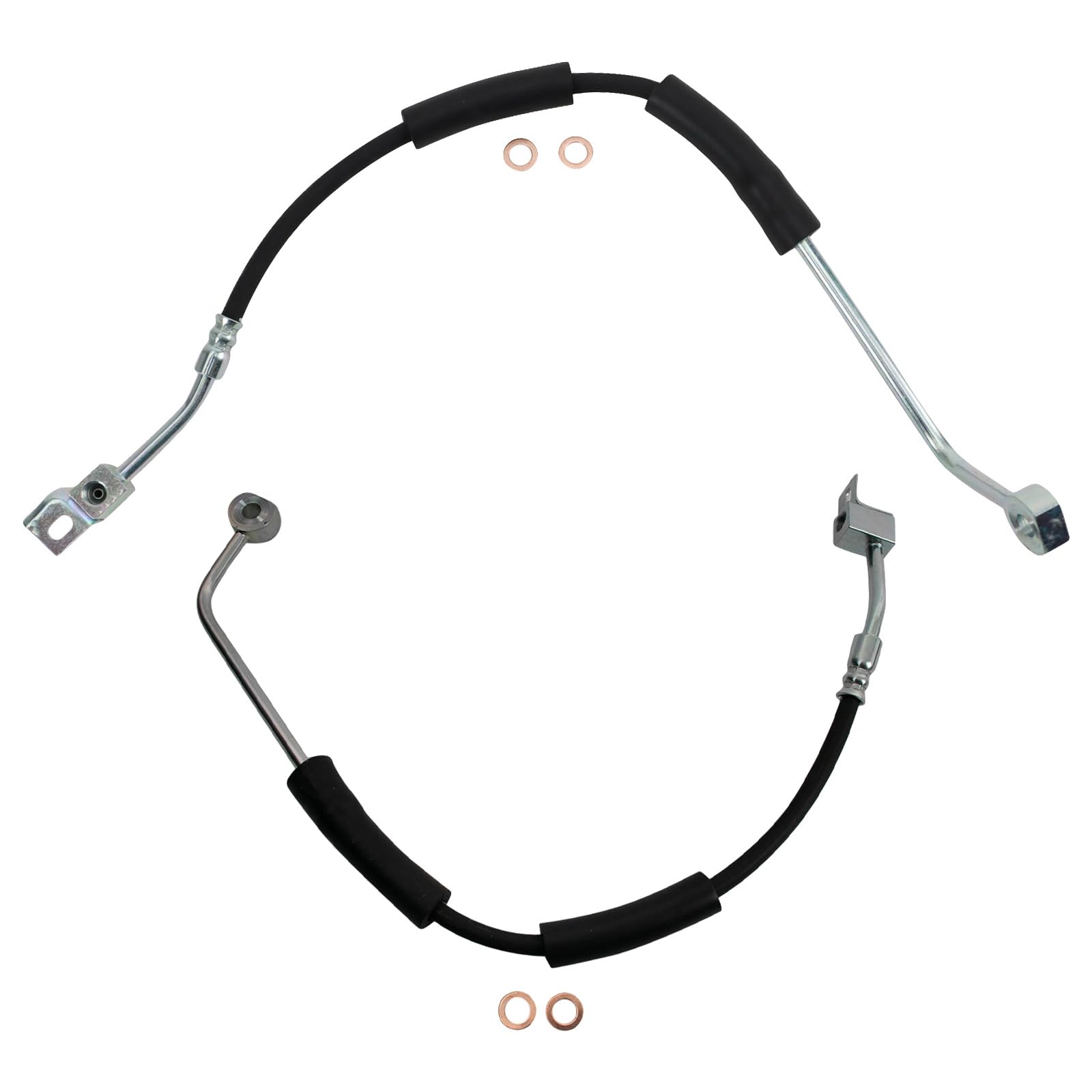 Trq Front Brake Hose Set Compatible With 2002-2007 Jeep Liberty