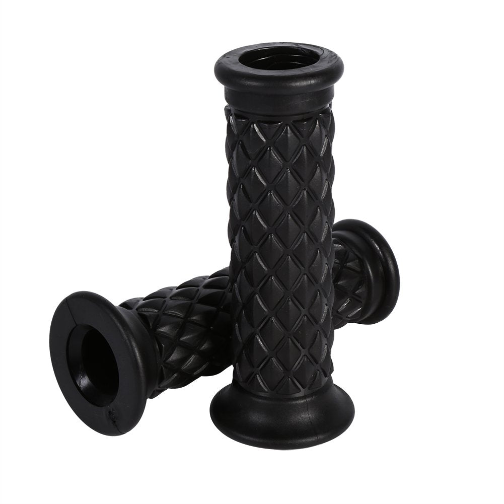 Anauto Motorcycle Handlebar Grips 1 Pair 7/8' And 1'' Anti-Slip Rubber Motorcycle Handlebar Hand Grips 22Mm Bar Open End Hot Universal For Cafe Racer Motorcycle Dirt Bike Motocross (Black)