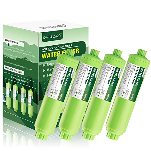 Rvguard Inline Rv Water Filter, Nsf Certified, Reduces Odors, Bad Taste, Rust, Chlorine, Ideal For Rv And Marine Use, 4 Pack