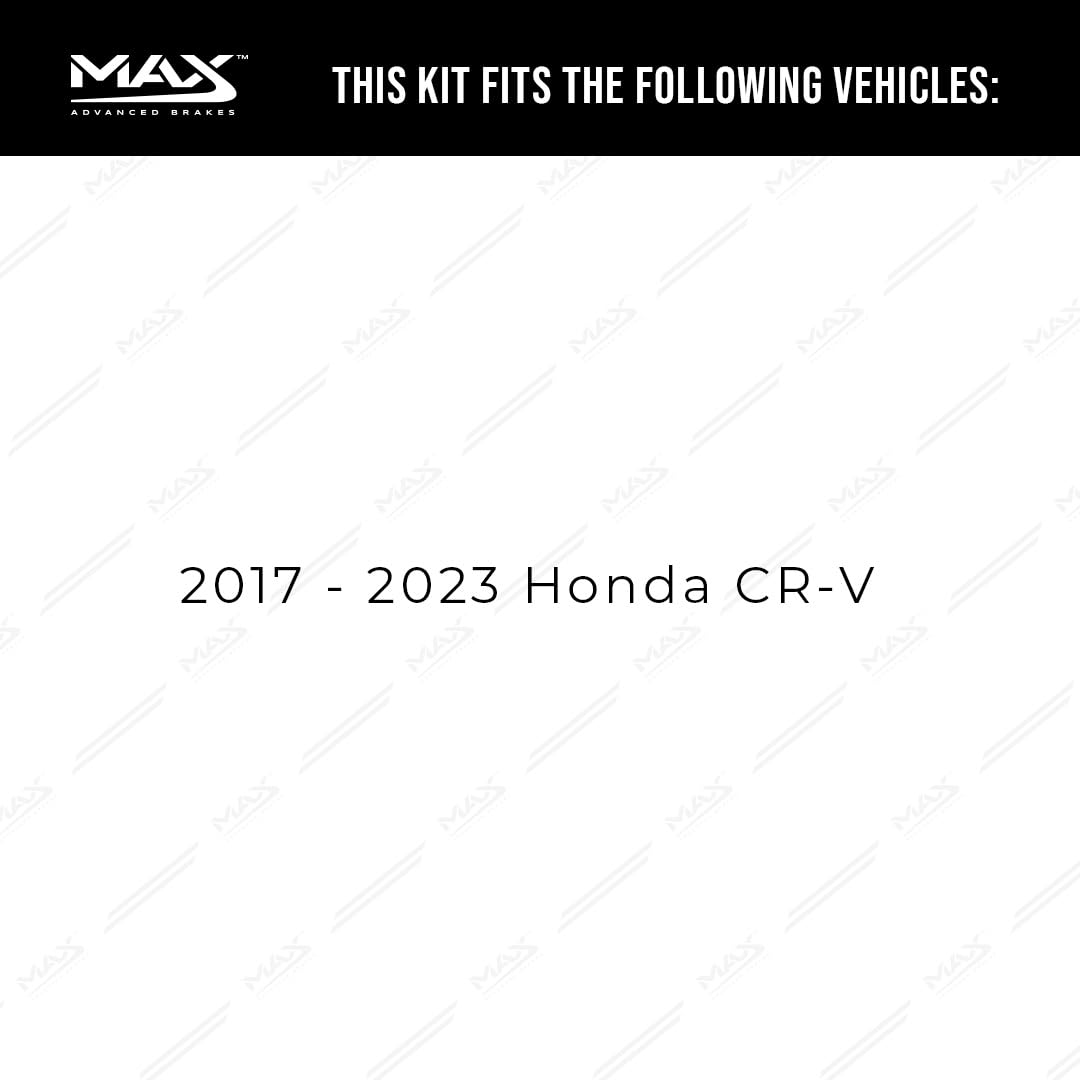 Max Advanced Brakes Rear Brake Kit Compatible With 2017 2018 2019 2020 2021 2022 2023 Honda Cr-V Replacement Premium Oe Disc Bra