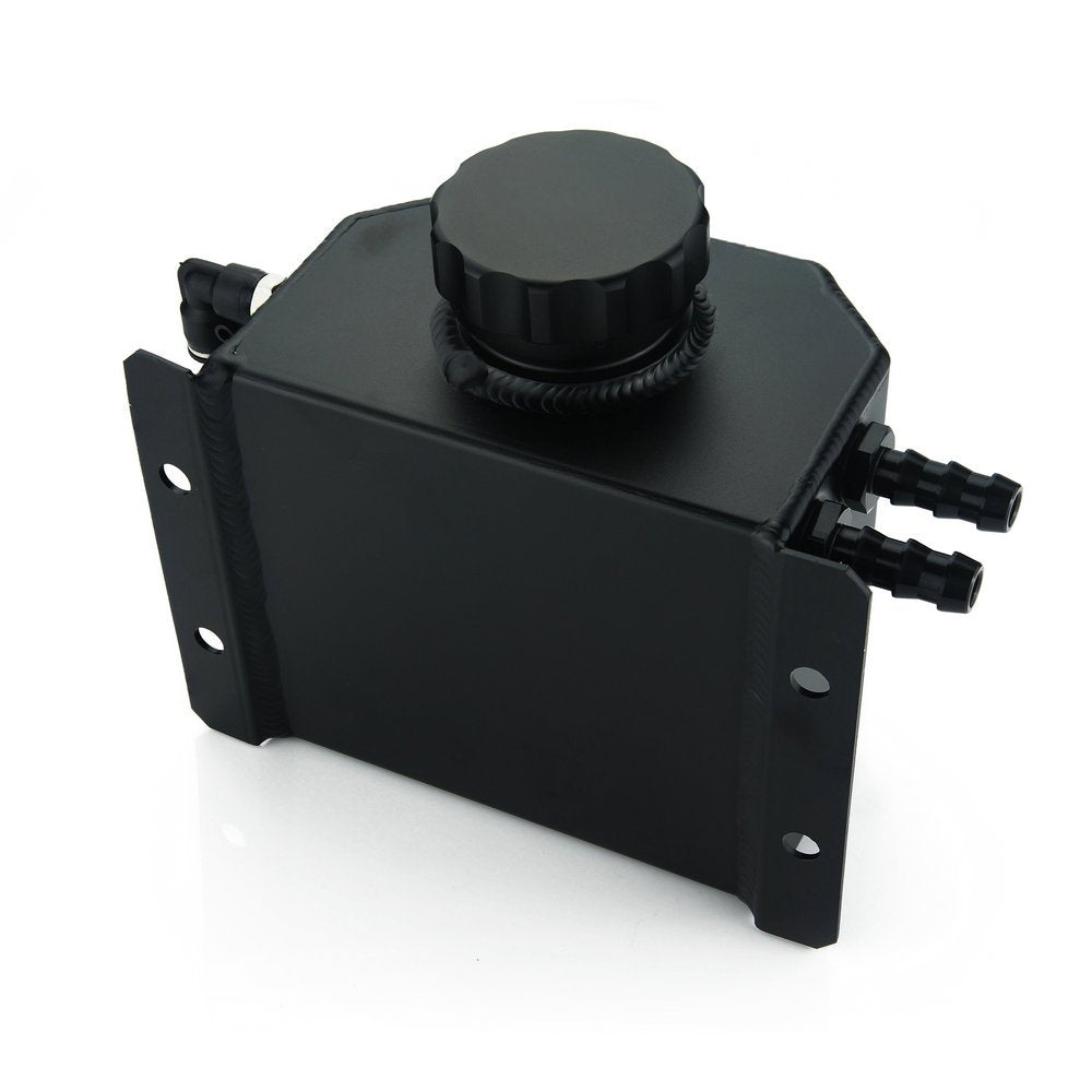 Heinmo Auto Coolant Radiator Tank Coolant Reservoir Tank Overflow Expansion Tank With Drain Plug 1L Aluminum Universal