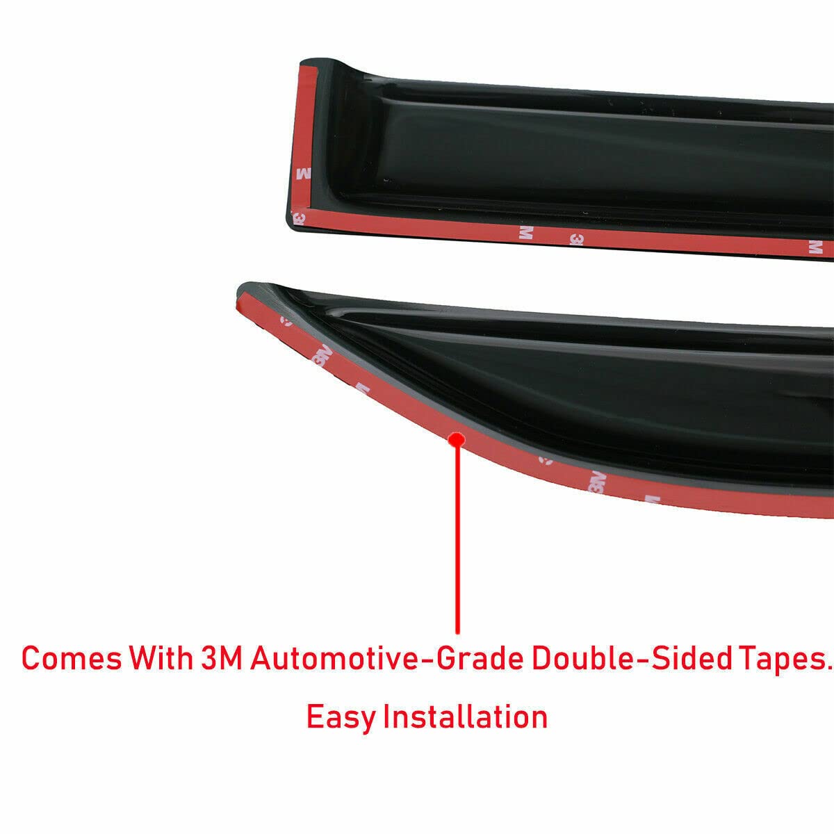 Zzdsnj Tape-On Rain Guard 4-Piece For 2011-2020 Dodge Charger Windows Visor Shield Shade Smoke 94313