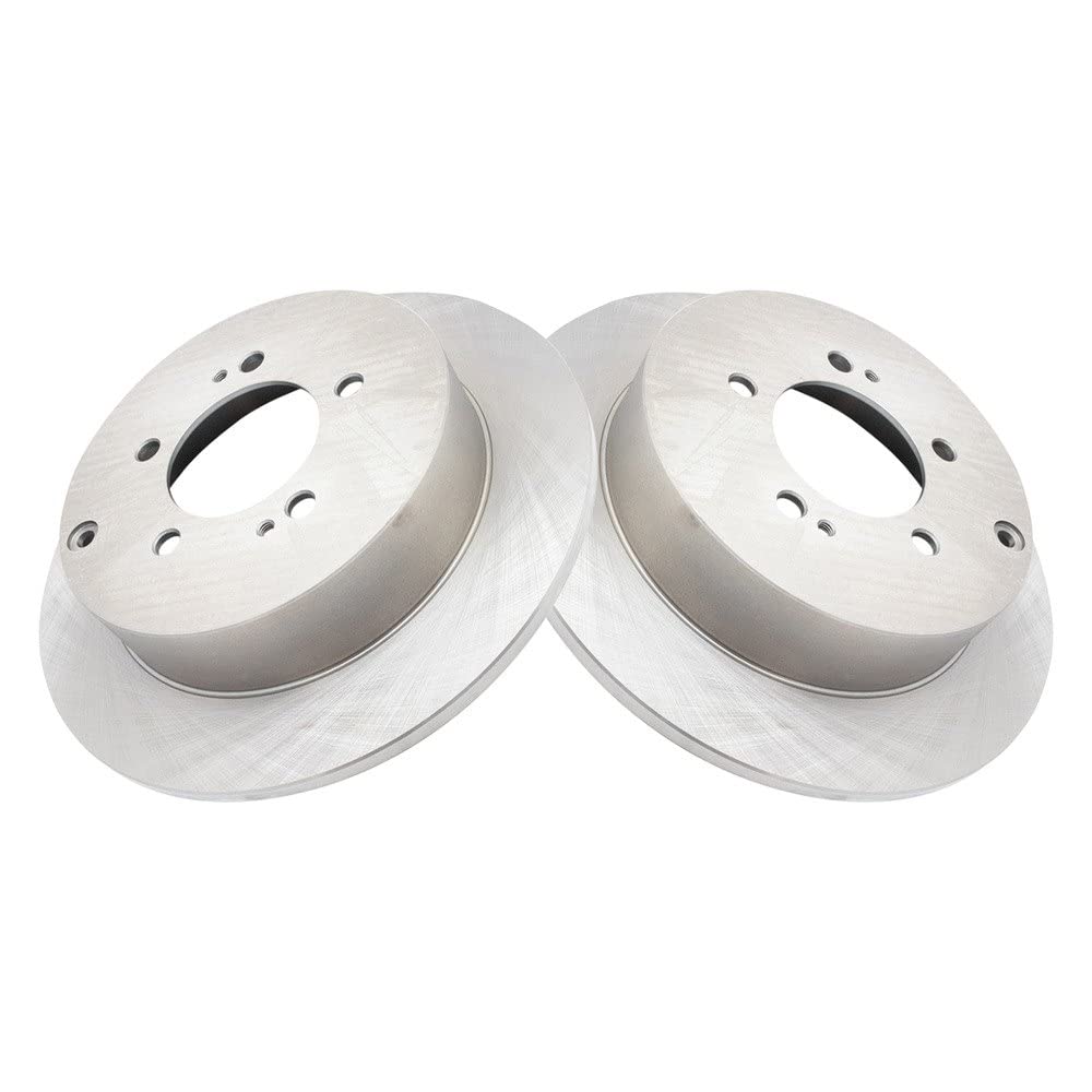 Trq Rear Brake Rotors Set Solid Compatible With 2009-2015 Mitsubishi Lancer 2008-2013 Outlander