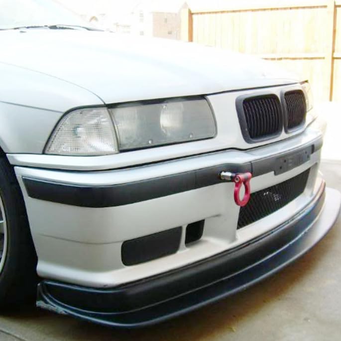 iJDMTOY Red Track Racing Style Tow Hook Ring Compatible with BMW 1 3 5 Series X5 X6 (E36 E39 E46 E90 E92, etc), Compatible with Mini Cooper (R52 R56 R57 R58 R59, etc)