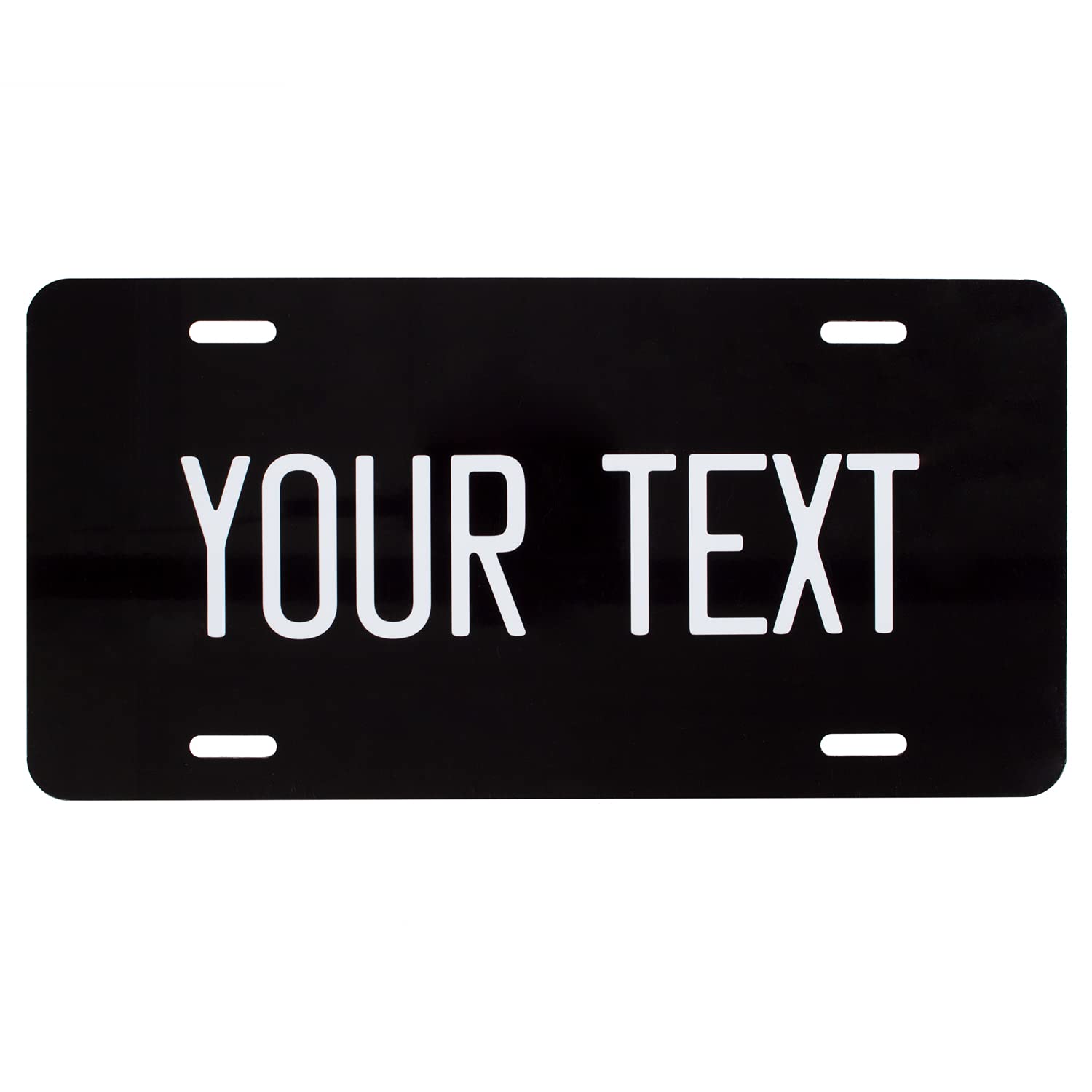 Excelmark Custom License Plate For Front Of Car - Personalized Aluminum Car Tags - 6    X 12    Universal Fit (Black)