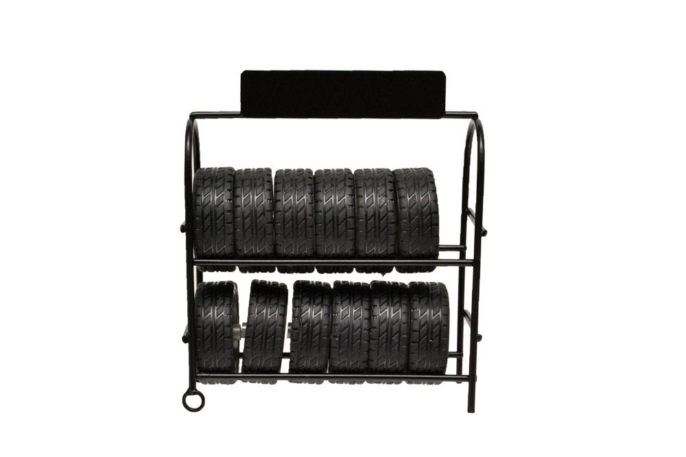 American Diorama Metal Tire Rack With Rims And Tires For 1/24 Scale Models