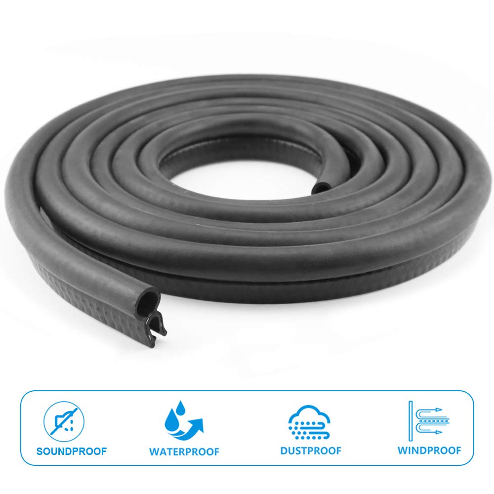 Storystore Car Door Rubber Seal Strip, Fits 1/16' Edge, Trim Seal With Top Bulb For Cars, Boats, Rvs, Trucks, And Home Applications, Automotive Weather Striping (10Ft)