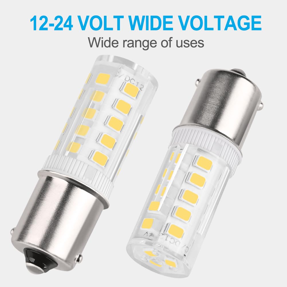 Hryspn 4Pcs 1156 Led Bulb 12V 24V, Ba15S Led Bulbs Bayonet Single Contact Base For Landscape Rv Camper Interior Marine Boat Trai