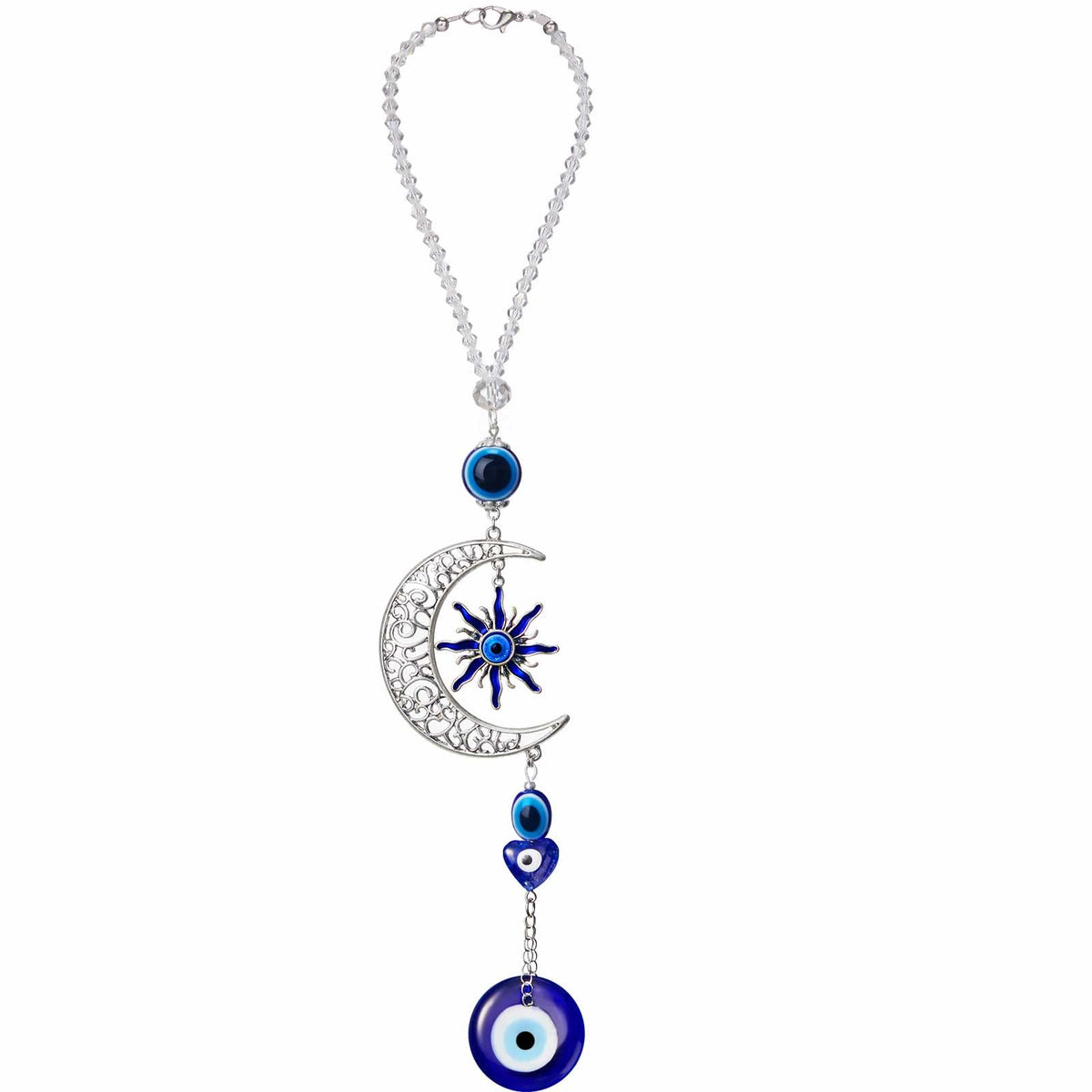 Evil Eye Car Hanging Ornament Evil Blue Eye Charms For Rear View Mirror Evil Eye Beaded Decor Evil Eye Car Accessories Evil Eye Window Pendent For Window Car Door Frame Balcony (Vivid Style)