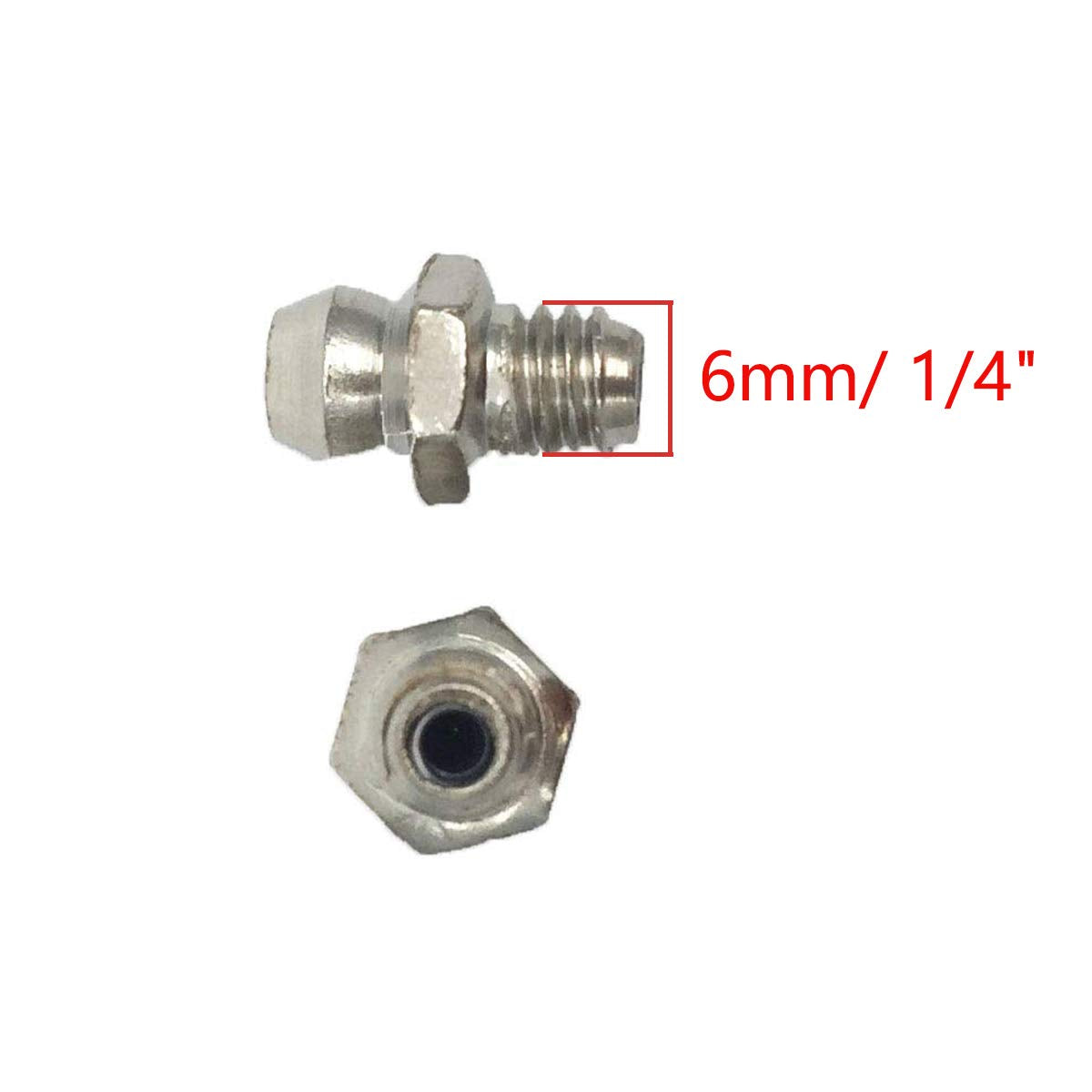 Comok Hydraulic Grease Fitting Kit, 20Pcs M8 Male Thread Straight Zerk Grease Nipple Accessories, Silver Tone