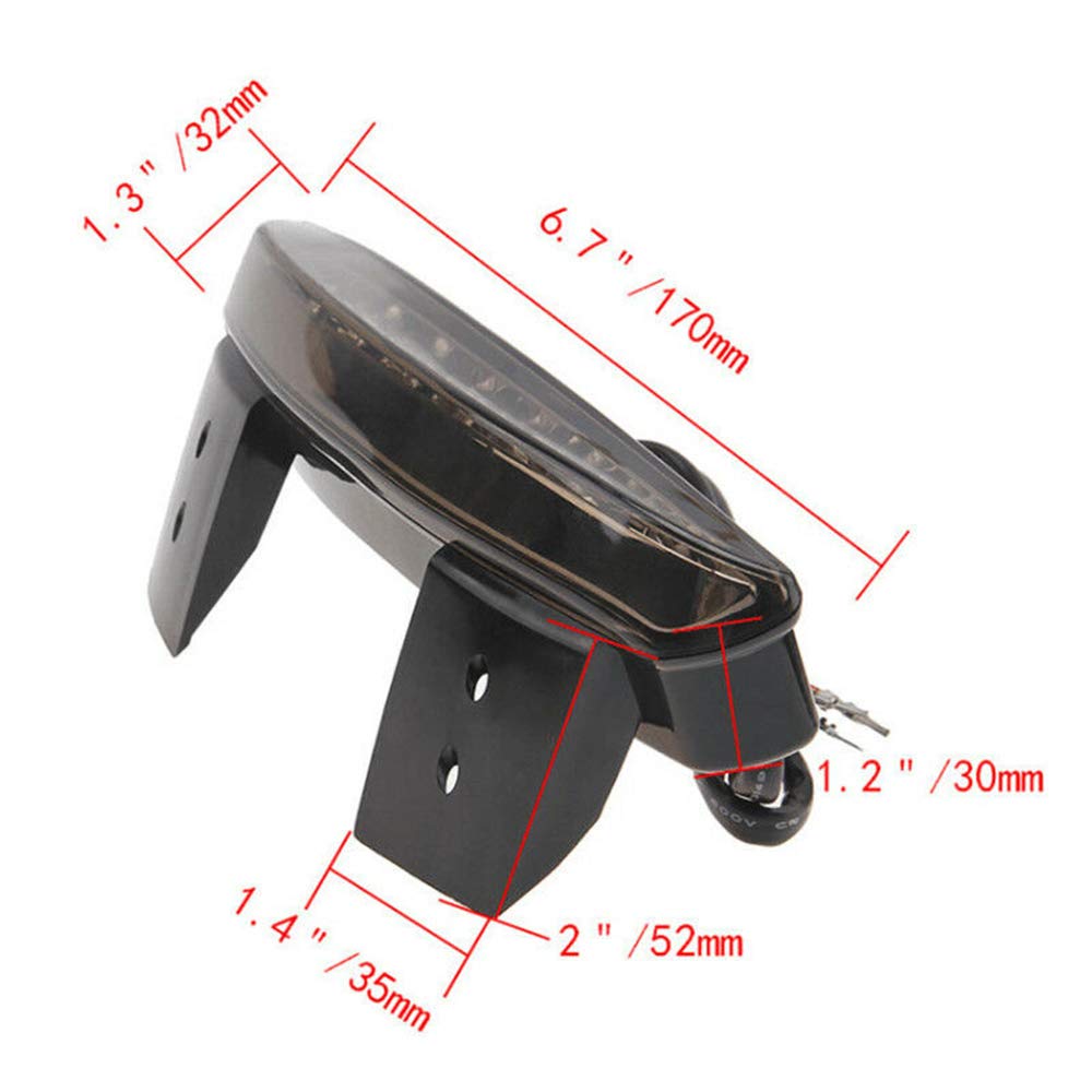 Motorcycle Chopped Rear Fender Edge LED Brake License Plate Tail Light Stop Running Light Turn Signal Lamp for Harley Sportster