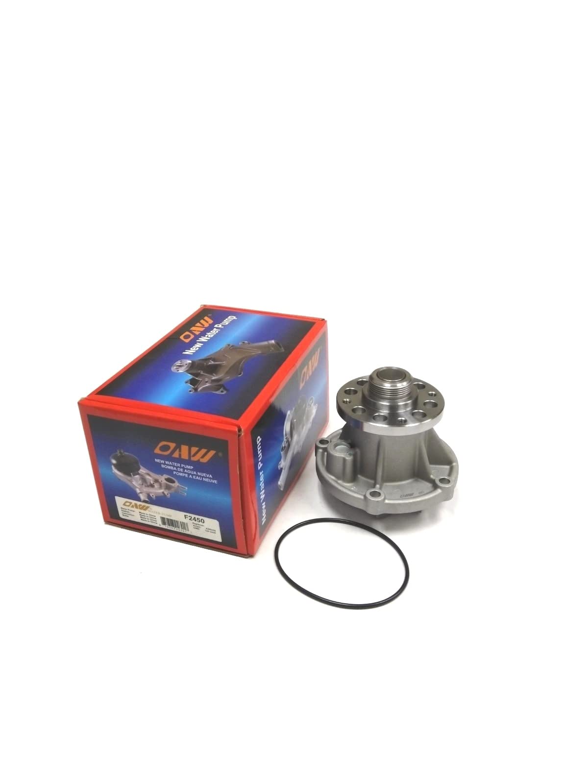 OAW F2450 Engine Water Pump 100mm Metal Impeller for 6.0L-V8 Powerstroke Diesel on (2004-2010) Ford E350 E450 Excursion F250 F35