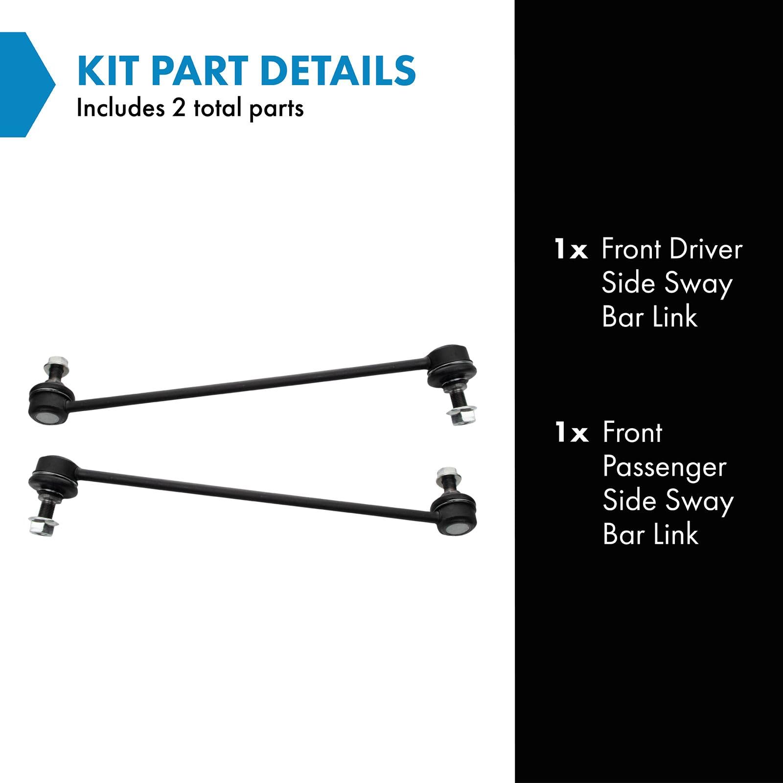 Trq Front Sway Bar Stabilizer Link Set Compatible With 2018-2022 Honda Odyssey