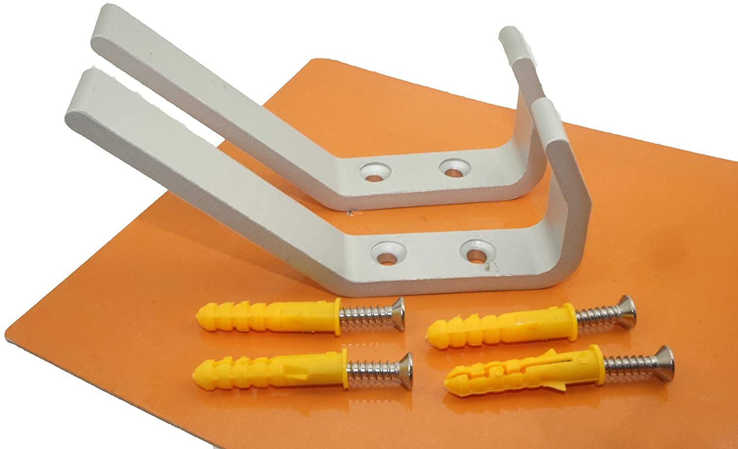 Pmsanzay 2/Pk Helmet Holder Hook, Sturdy Helmet Display Rack, Wall Mounted Helmet Storage Rack Hanger, For Motorbike Jacket Wall Display Rack, Stainless Steel- Hardware Included Easy To Install.