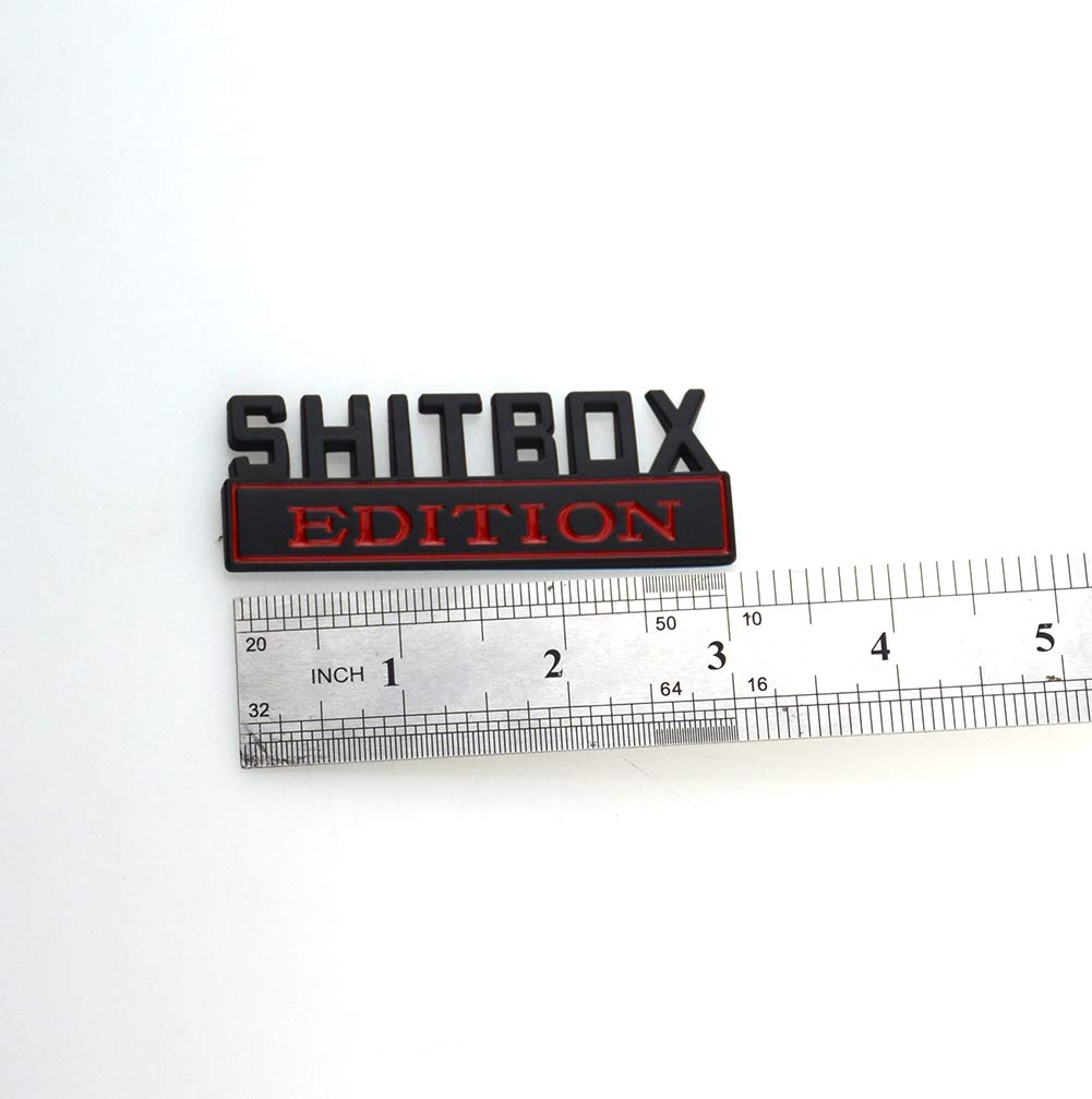 Pair Set SHITBOX EDITION emblem 3D Fender Badge Decal Car Truck Replacement for F150 F250 F350 Chevy Silverado 1500 2500 Chevrol