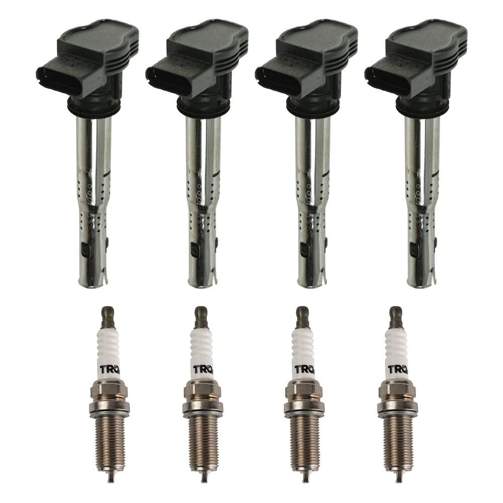 Trq Ignition Kit Ignition Coil Spark Plugs Compatible With 05-18 Audi 06-17 Volkswagen