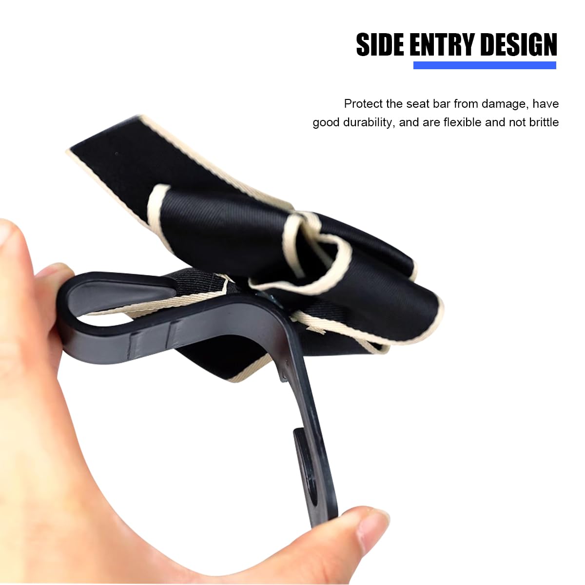 Mandark 2PCS Car Seat Hooks - Cute Bow Vehicle Hooks for Purses & Bags, Universal for SUV, Sedan, Truck (Black/Polka Dot)