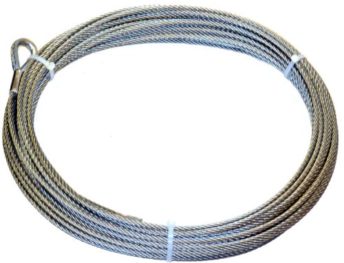 Warn 38312 Winch Accessory: Steel Cable Wire Rope With Loop End And Terminal, 5/16'' Diameter X 125 Length