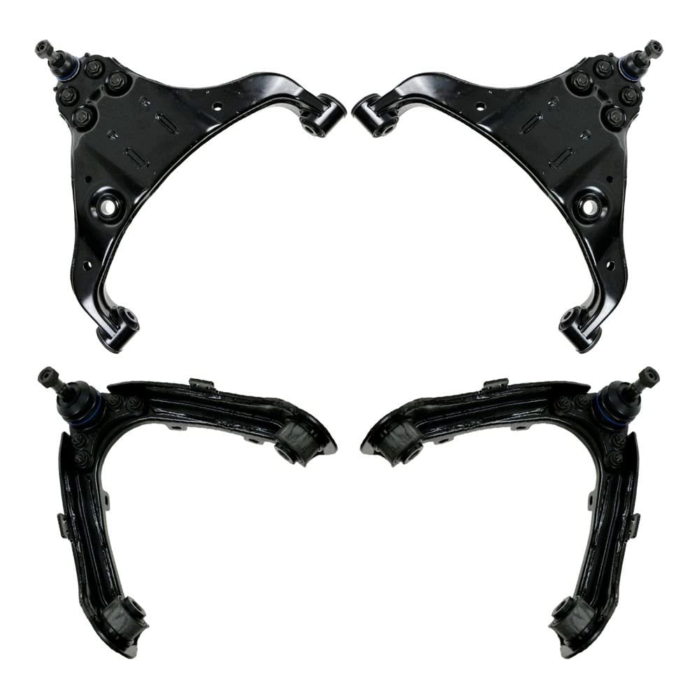 TRQ Front Upper & Lower Control Arm with Ball Joint Set Compatible with 2004-2012 Chevrolet Colorado GMC Canyon 2006 Isuzu i-280