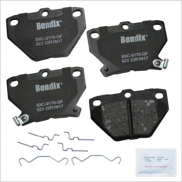 Bendix Priority1 Cfc823 Ceramic Rear Brake Pads For Pontiac Vibe 2006-2003, Toyota Celica 2005-2000, Corolla 2006-2005, Matrix 2