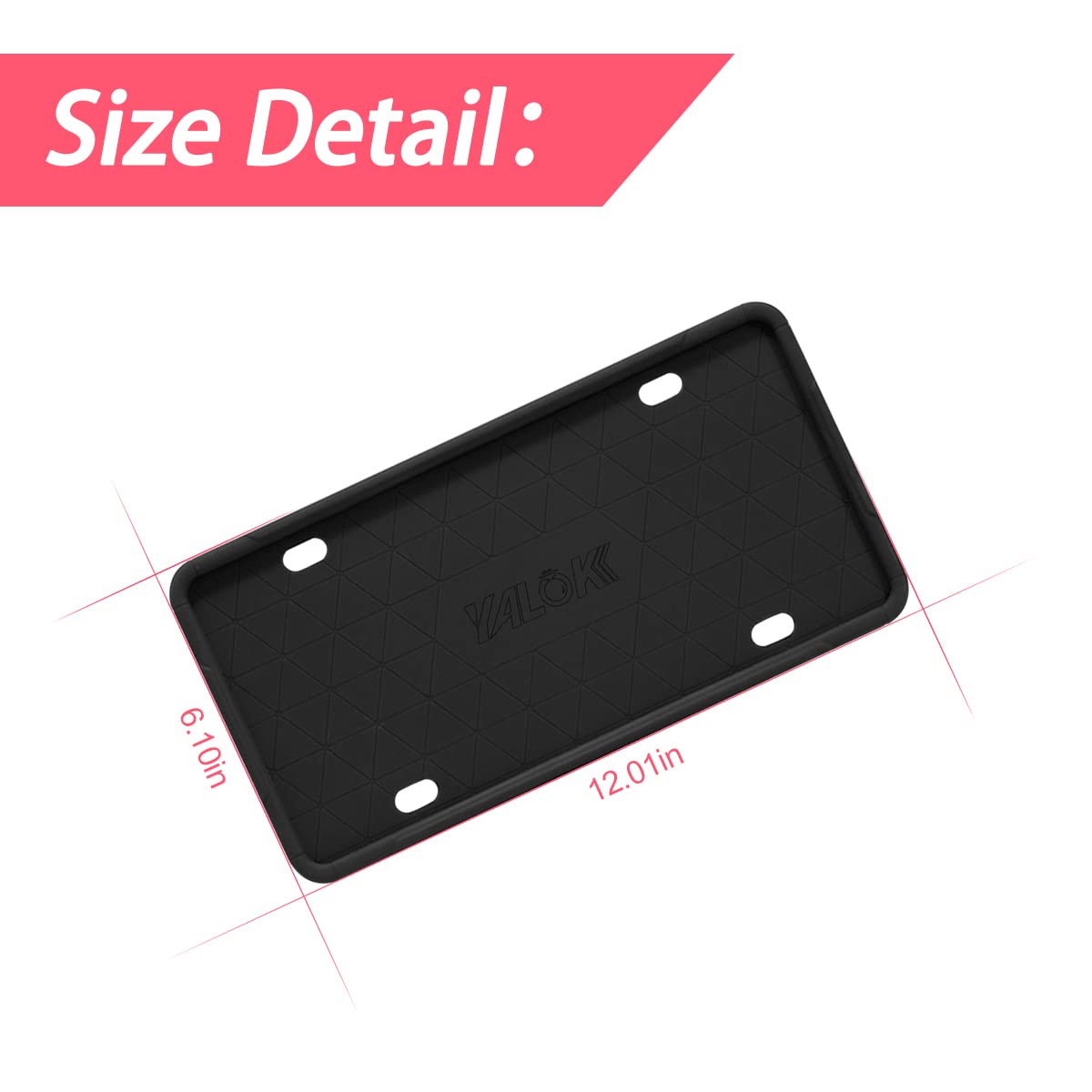 Car License Plate Frame, 2 Pcs Anti-Theft Universal Silicone License Plate Frame For Cars, Suvs, Vehicles, Rustproof License Plate Frame, Auto Accessories For Men & Women (Black/2Pcs)