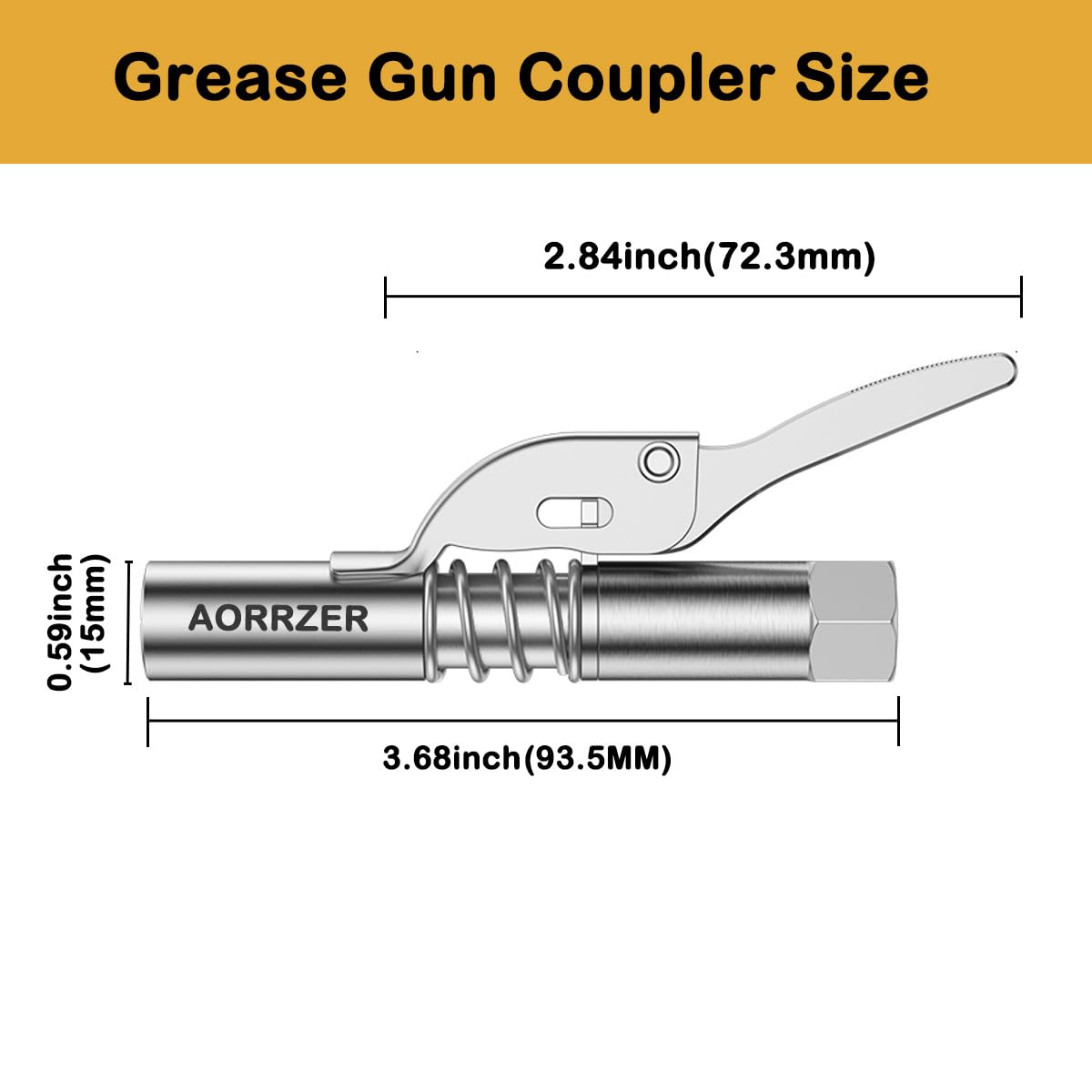 Aorrzer Grease Gun Coupler 2 Pcs, Strong Lock-On Greases Gun Couplers, 12000 Psi High Pressure Coupler Quick Release Grease, Dur