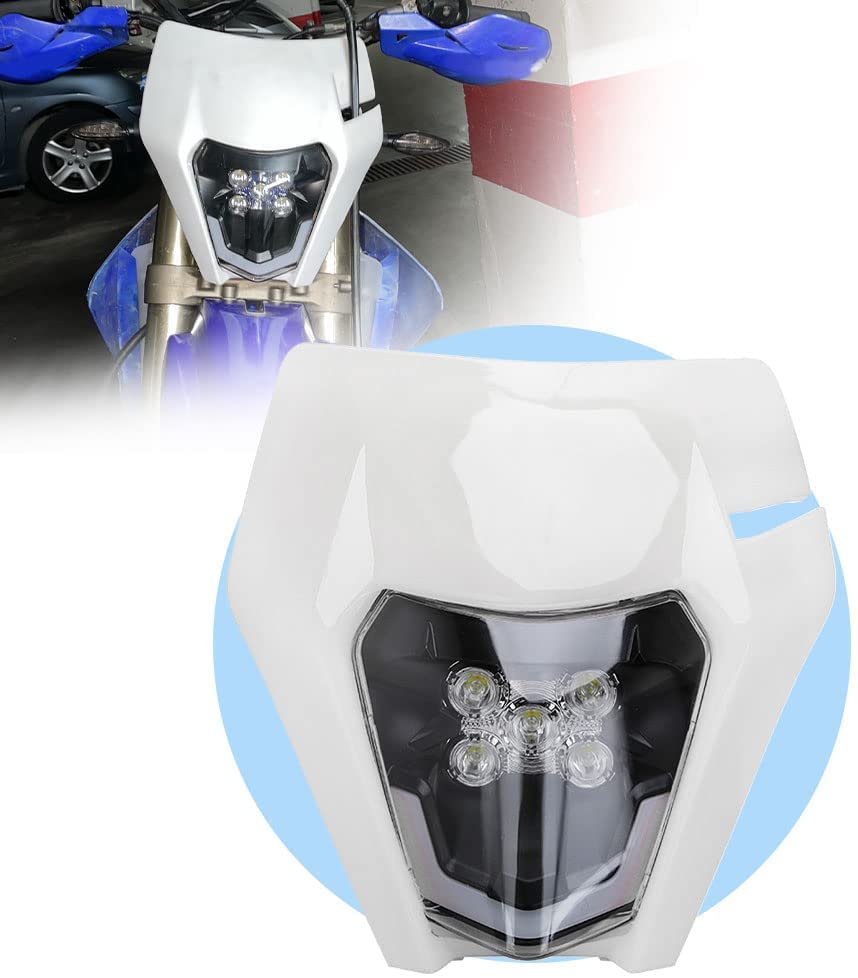 JFG RACING Dirt Bike Headlight,Universal LED Dirtbike Headlamp,Pit Bike Head Light Assembly Kit Head Lamp for Most Dirt Pit Bike