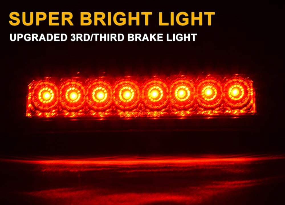 G-Plus Third 3Rd Brake Cargo Light Compatible With Toyota Tacoma 1995-2017 Rear Roof Center High Mount Tail Lamps Replacement Ch