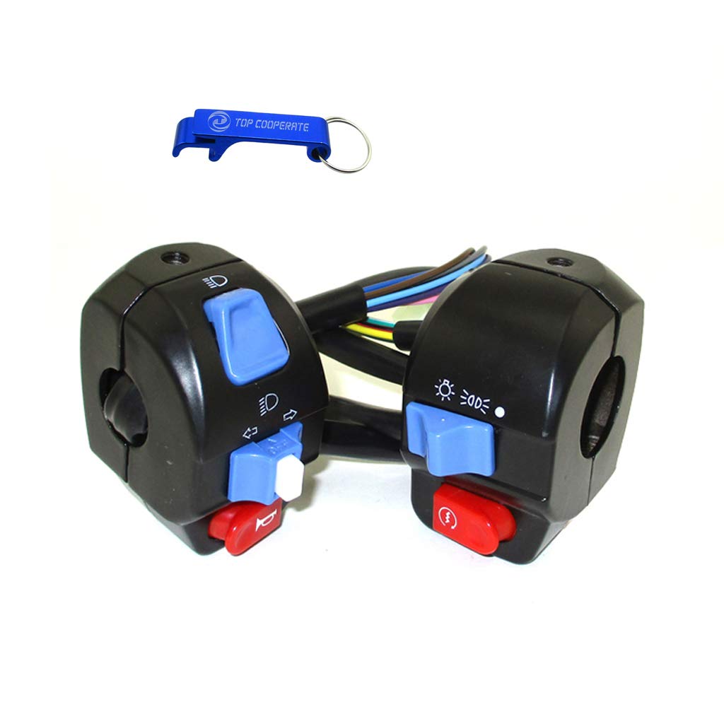 TC-Motor Aluminum 7/8 22mm Left Right Handle Switch Control Assembly Set for GY6 50cc 125cc 150cc Moped Scooter