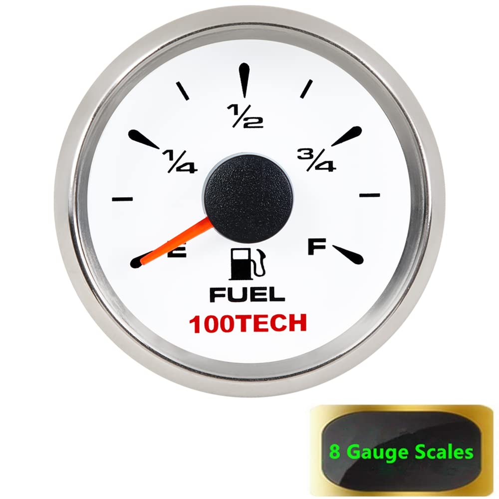 100Tech Marine Fuel Gauge Boat Gauge Fuel Gauge Aftermarket Fuel Level Gauge Marine Automotive Replacement Gauge 240-33Ohm 0-190