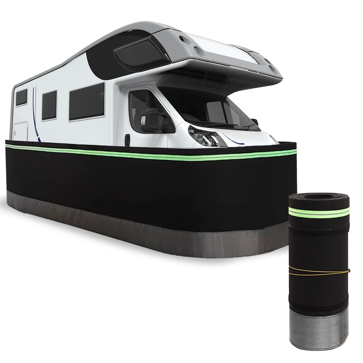 Esamploe Rv Underbelly Material,Mobile Home Skirting with Bottom Iron Mesh,2.62 x 65.62 Ft Mobile Home Skirting Panels,Skirtings