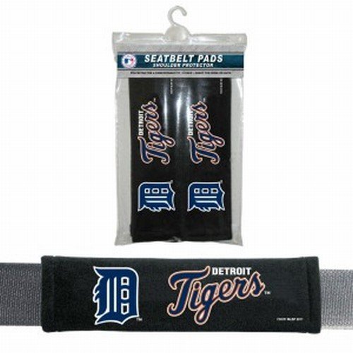 MLB Detroit Tigers Seat Belt Pad (Pack of 2), One Size, White