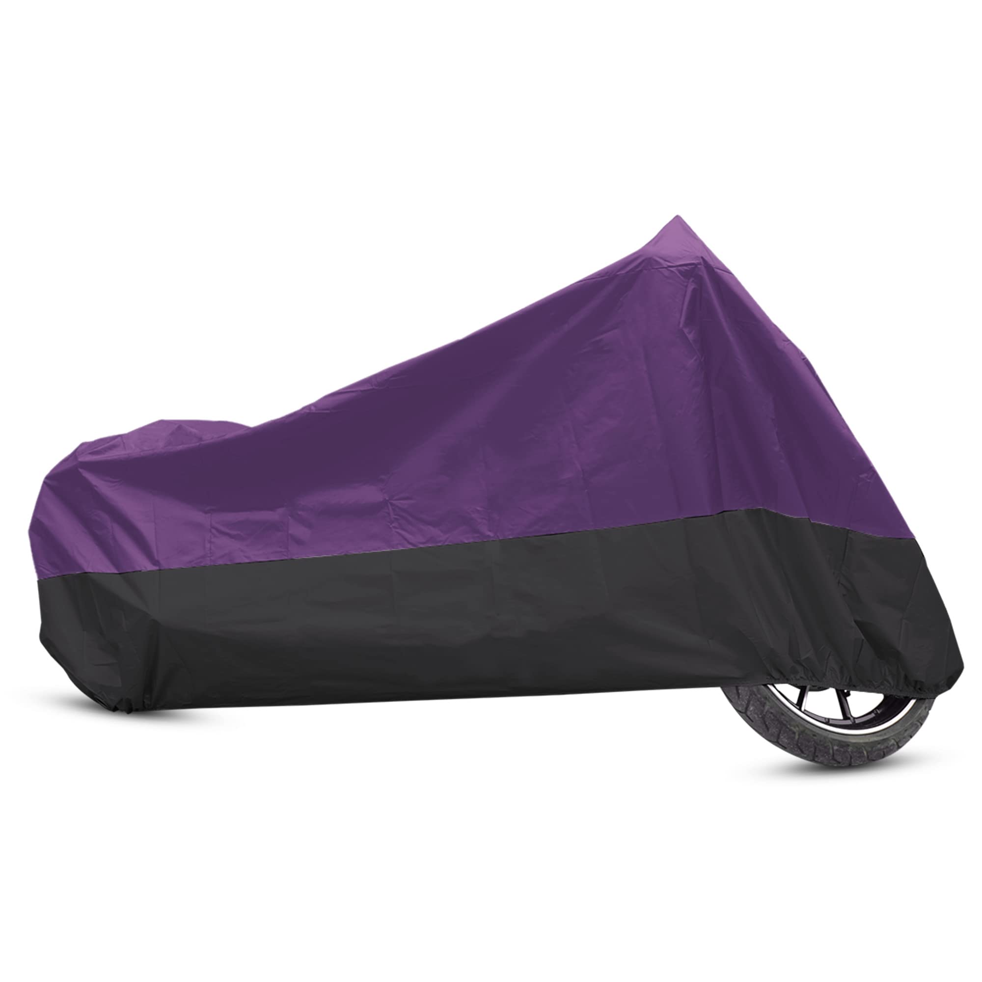Uxcell Motorcycle Cover Bike All Season Waterproof Dustproof Protective Outdoor Motorbike Rain Cover 190T L Purple Black For Kaw