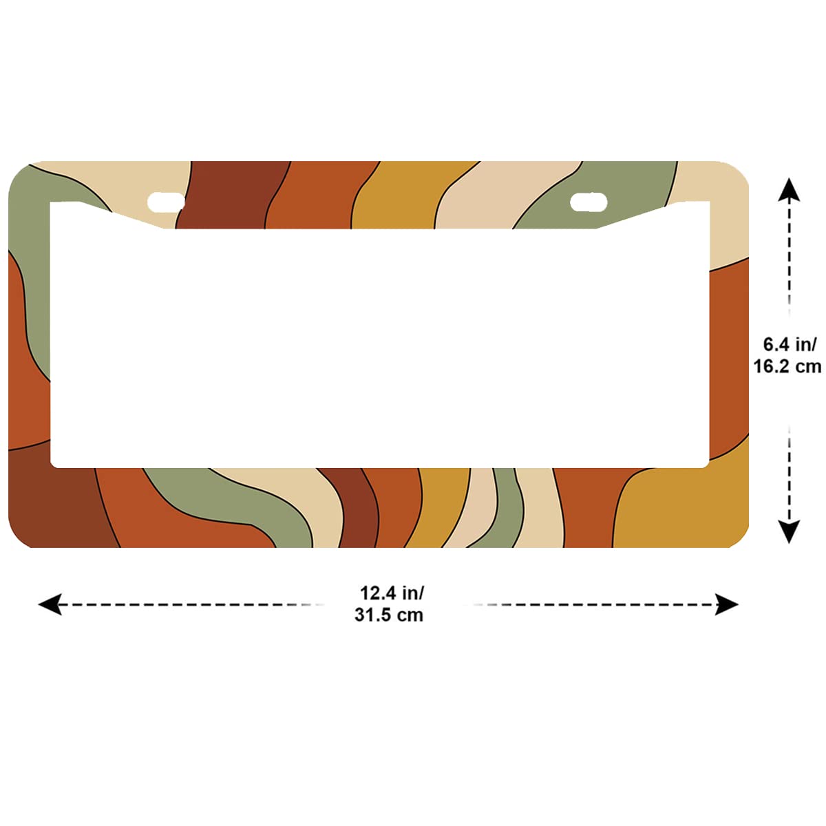 2-Pack Stainless Steel Sun Rays Bending License Plate Frames With Screw Caps And Screwdriver Set - 2-Hole Installation
